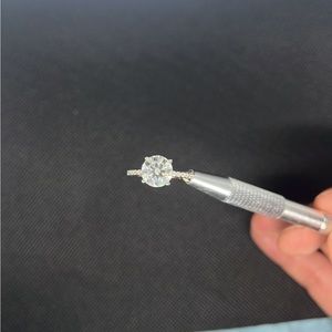 3.0ct moissanite stone silver ring